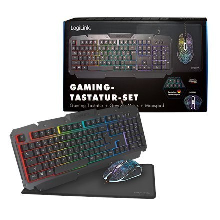 Logilink Gaming-Set, keyboard, mouse and mouspad ID0185 Keyboard and Mouse Combo, Keyboard layout German Logilink Gaming-Set, keyboard, mouse and mouspad ID0185 Keyboard and Mouse Combo, Keyboard layout German