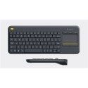 Logitech K400 Plus Wireless Touch Klawiatura, Wireless, Klawiatura layout QWERTY, USB port, Black, Dutch, 380 g Logitech K400 Plus Wireless Touch Klawiatura, Wireless, Klawiatura layout QWERTY, USB port, Black, Dutch, 380 g