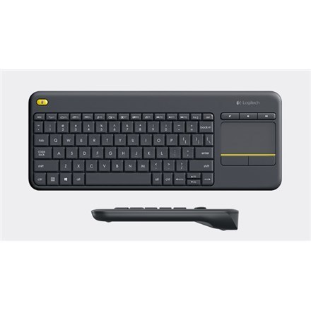 Logitech K400 Plus Wireless Touch Klawiatura, Wireless, Klawiatura layout QWERTY, USB port, Black, Dutch, 380 g Logitech K400 Plus Wireless Touch Klawiatura, Wireless, Klawiatura layout QWERTY, USB port, Black, Dutch, 380 g