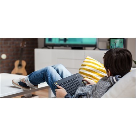 Logitech K400 Plus Wireless Touch Klawiatura, Wireless, Klawiatura layout QWERTY, USB port, Black, Dutch, 380 g Logitech K400 Plus Wireless Touch Klawiatura, Wireless, Klawiatura layout QWERTY, USB port, Black, Dutch, 380 g