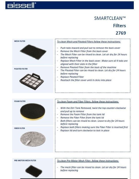 Bissell SmartClean Filters 5 pc(s) Bissell SmartClean Filters 5 pc(s)