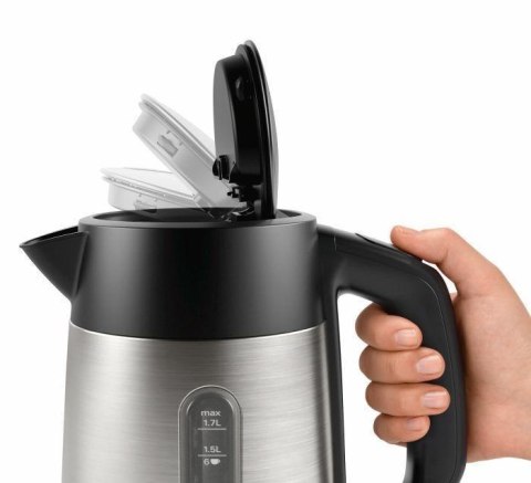 Bosch Kettle DesignLine TWK4P440 Electric, 2400 W, 1.7 L, Stainless steel, 360° rotational base, Stainless steel/Black Bosch Kettle DesignLine TWK4P440 Electric, 2400 W, 1.7 L, Stainless steel, 360° rotational base, Stainless steel/Black
