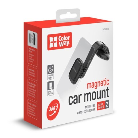 ColorWay Magnetic Car Holder For Smartphone Dashboard-2 Gray, Adjustable, 360 ° ColorWay Magnetic Car Holder For Smartphone Dashboard-2 Gray, Adjustable, 360 °