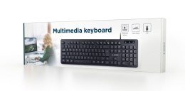 Gembird Multimedia Keyboard KB-MCH-04 USB Keyboard, Wired, US, Black