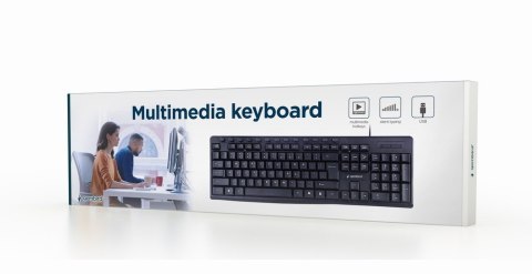 Gembird Multimedia Keyboard KB-UM-107 USB Keyboard, Wired, US, Black Gembird Multimedia Keyboard KB-UM-107 USB Keyboard, Wired, US, Black