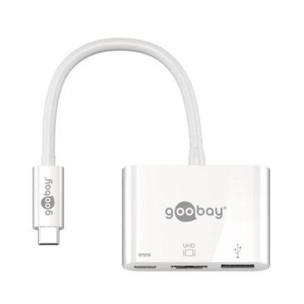 Goobay USB-C™ to HDMI/USB-C/USB-A 3.0 Multiport Adapter White Goobay USB-C™ to HDMI/USB-C/USB-A 3.0 Multiport Adapter White