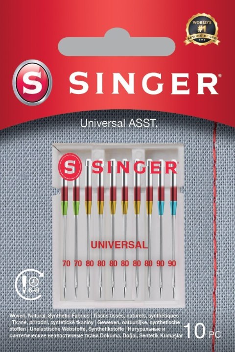 Singer Universal Needles ASST 10PK for Woven Fabrics Singer Universal Needles ASST 10PK for Woven Fabrics