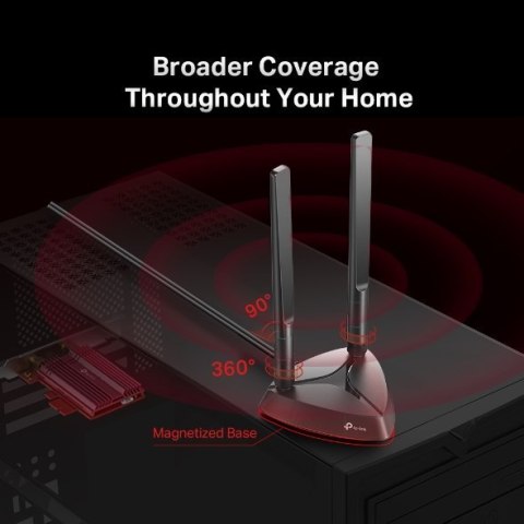TP-LINK AX3000 Wi-Fi 6 Bluetooth 5.0 PCIe Adapter TX3000E 2.4GHz/5GHz, Antenna type 2xHigh-Gain External Antennas, 574+2402 Mbit TP-LINK AX3000 Wi-Fi 6 Bluetooth 5.0 PCIe Adapter TX3000E 2.4GHz/5GHz, Antenna type 2xHigh-Gain External Antennas, 574+2402 Mbit