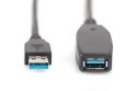 Digitus Extension cable DA-73105 10 m, Black Digitus Extension cable DA-73105 10 m, Black