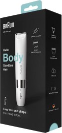 Braun Body Mini Trimmer BS1000 Number of power levels 1, Wet & Dry, White Braun Body Mini Trimmer BS1000 Number of power levels 1, Wet & Dry, White