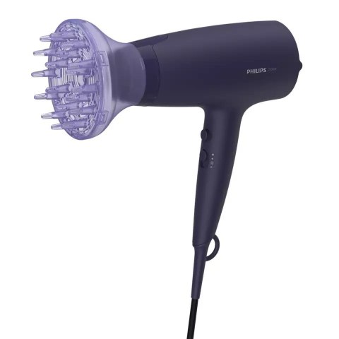 Philips Hair Dryer BHD360/20 2100 W, Number of temperature settings 6, Ionic function, Diffuser nozzle, Black/Blue Philips Hair Dryer BHD360/20 2100 W, Number of temperature settings 6, Ionic function, Diffuser nozzle, Black/Blue