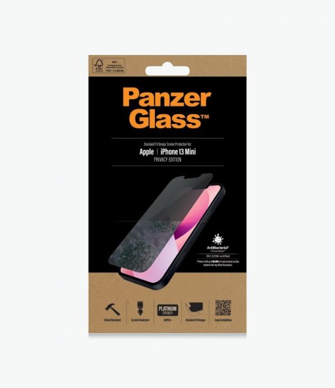 PanzerGlass Apple, iPhone 13 Mini, Tempered glass, Black, Privacy Screen Protector PanzerGlass Apple, iPhone 13 Mini, Tempered glass, Black, Privacy Screen Protector