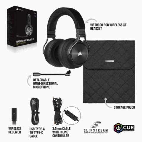 Corsair High-Fidelity Gaming Headset VIRTUOSO RGB WIRELESS XT Built-in microphone, Over-Ear, Black Corsair High-Fidelity Gaming Headset VIRTUOSO RGB WIRELESS XT Built-in microphone, Over-Ear, Black