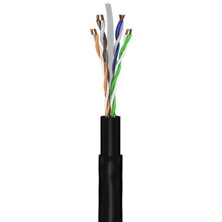 Goobay CAT 6 Outdoor-patch cable, U/UTP 94393 30 m, Black Goobay CAT 6 Outdoor-patch cable, U/UTP 94393 30 m, Black