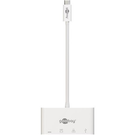 Goobay USB-C Multiport Adapter (HDMI + Ethernet, PD) 62105 White Goobay USB-C Multiport Adapter (HDMI + Ethernet, PD) 62105 White