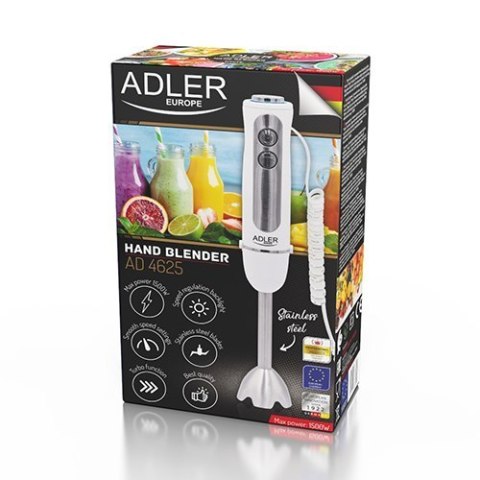 Adler AD 4625w Hand Blender, 1500 W, Number of speeds 5, Turbo mode, White Adler AD 4625w Hand Blender, 1500 W, Number of speeds 5, Turbo mode, White