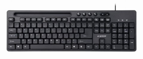 Gembird Multimedia keyboard with phone stand KB-UM-108 USB Keyboard, Wired, US, Black Gembird Multimedia keyboard with phone stand KB-UM-108 USB Keyboard, Wired, US, Black