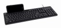 Gembird Multimedia keyboard with phone stand KB-UM-108 USB Keyboard, Wired, US, Black Gembird Multimedia keyboard with phone stand KB-UM-108 USB Keyboard, Wired, US, Black