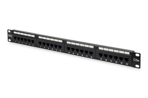 Digitus Patch Panel DN-91524U Black, 48.2 x 4.4 x 10.9 cm, Category: CAT 5e; Ports: 24 x RJ45; Retention strength: 7.7 kg; Inser Digitus Patch Panel DN-91524U Black, 48.2 x 4.4 x 10.9 cm, Category: CAT 5e; Ports: 24 x RJ45; Retention strength: 7.7 kg; Inser