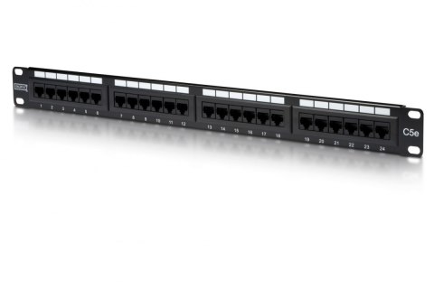 Digitus Patch Panel DN-91524U Black, 48.2 x 4.4 x 10.9 cm, Category: CAT 5e; Ports: 24 x RJ45; Retention strength: 7.7 kg; Inser Digitus Patch Panel DN-91524U Black, 48.2 x 4.4 x 10.9 cm, Category: CAT 5e; Ports: 24 x RJ45; Retention strength: 7.7 kg; Inser