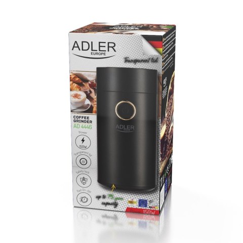 Adler Coffee Mill AD 4446bg 150 W, Coffee beans capacity 75 g, Black Adler Coffee Mill AD 4446bg 150 W, Coffee beans capacity 75 g, Black