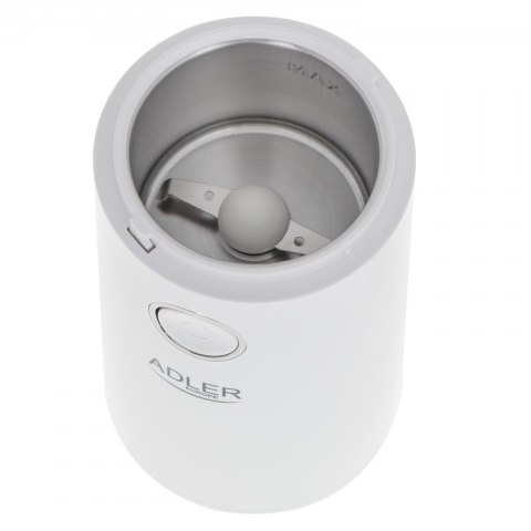 Adler Coffee Mill AD 4446ws 150 W, Coffee beans capacity 75 g, White Adler Coffee Mill AD 4446ws 150 W, Coffee beans capacity 75 g, White