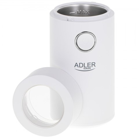 Adler Coffee Mill AD 4446ws 150 W, Coffee beans capacity 75 g, White Adler Coffee Mill AD 4446ws 150 W, Coffee beans capacity 75 g, White