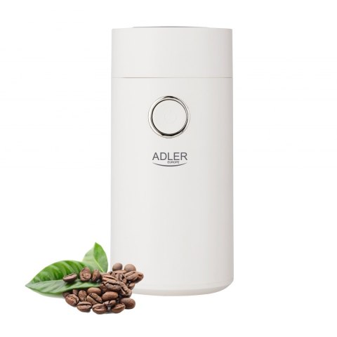 Adler Coffee Mill AD 4446ws 150 W, Coffee beans capacity 75 g, White Adler Coffee Mill AD 4446ws 150 W, Coffee beans capacity 75 g, White