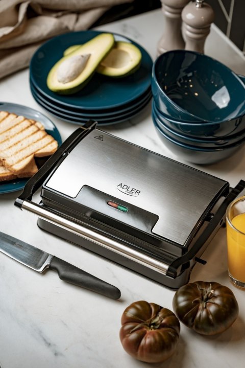 Adler Electric Grill AD 3052 Table, 1200 W, Stainless steel, Non-stick grill plates Adler Electric Grill AD 3052 Table, 1200 W, Stainless steel, Non-stick grill plates