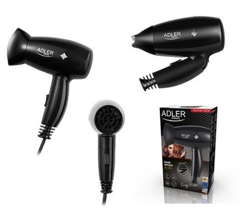 Adler Hair Dryer AD 2251 1400 W, Number of temperature settings 2, Black Adler Hair Dryer AD 2251 1400 W, Number of temperature settings 2, Black