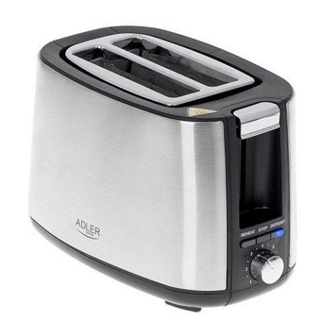 Adler Toaster AD 3214 Power 750 W, Number of slots 2, Housing material Stainless steel, Stainless steel/Black Adler Toaster AD 3214 Power 750 W, Number of slots 2, Housing material Stainless steel, Stainless steel/Black