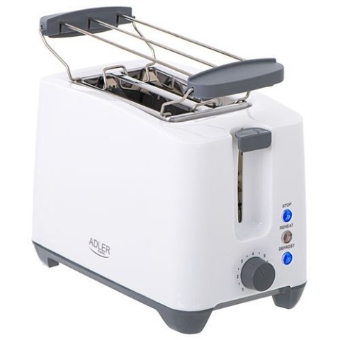 Adler Toaster AD 3216 Power 750 W, Number of slots 2, Housing material Plastic, White Adler Toaster AD 3216 Power 750 W, Number of slots 2, Housing material Plastic, White