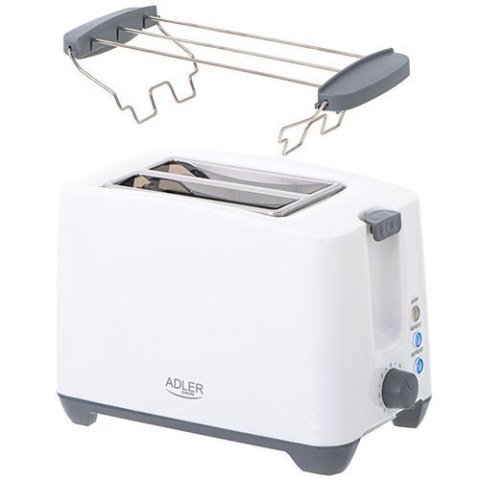 Adler Toaster AD 3216 Power 750 W, Number of slots 2, Housing material Plastic, White Adler Toaster AD 3216 Power 750 W, Number of slots 2, Housing material Plastic, White