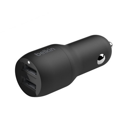 Belkin Dual USB-A Car Charger 24W + USB-A to Lightning Cable BOOST CHARGE Black Belkin Dual USB-A Car Charger 24W + USB-A to Lightning Cable BOOST CHARGE Black