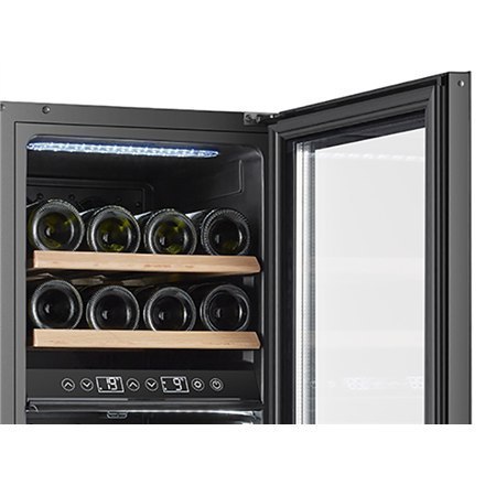 Adler Wine Cooler AD 8080 Energy efficiency class G, Free standing, Bottles capacity 24, Cooling type Compressor, Black Adler Wine Cooler AD 8080 Energy efficiency class G, Free standing, Bottles capacity 24, Cooling type Compressor, Black