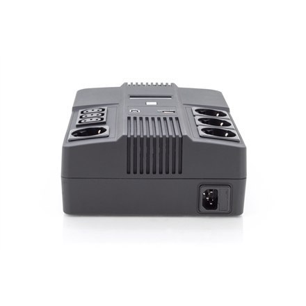 Digitus All-in-One UPS, 600VA/360W, LED 12V/7Ah x1, 4x CEE 7/7,3x IEC C13, USB, RJ45 Digitus All-in-One UPS, 600VA/360W, LED 12V/7Ah x1, 4x CEE 7/7,3x IEC C13, USB, RJ45