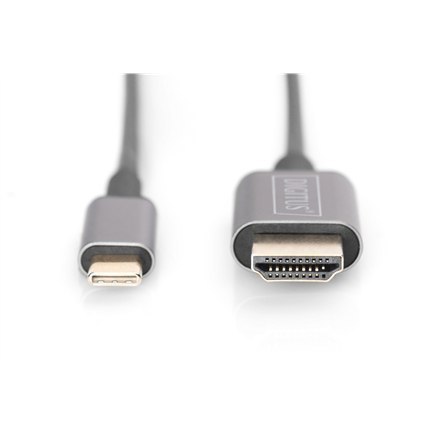 Digitus USB Type-C to HDMI Adapter DA-70821 1.8 m, Black, USB Type-C Digitus USB Type-C to HDMI Adapter DA-70821 1.8 m, Black, USB Type-C
