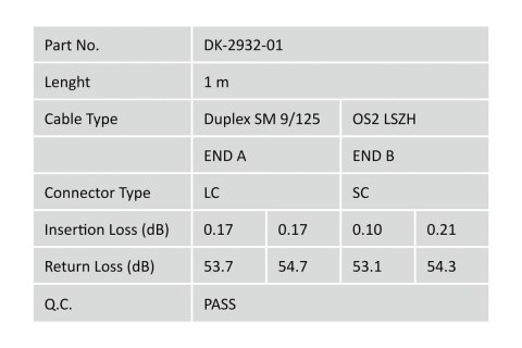 Digitus Fiber Optic Patch Cord, OS2, Singlemode 09/125 µ, Duplex, LC, SC, 1 m, Yellow Digitus Fiber Optic Patch Cord, OS2, Singlemode 09/125 µ, Duplex, LC, SC, 1 m, Yellow