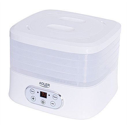 Adler Food Dehydrator AD 6658 Power 230 W, Number of trays 5, Temperature control, Integrated timer, White Adler Food Dehydrator AD 6658 Power 230 W, Number of trays 5, Temperature control, Integrated timer, White