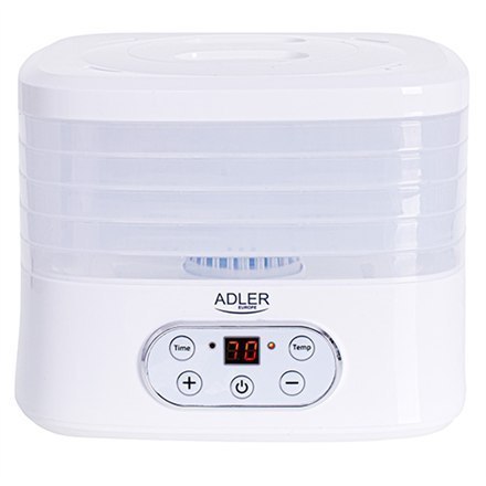 Adler Food Dehydrator AD 6658 Power 230 W, Number of trays 5, Temperature control, Integrated timer, White Adler Food Dehydrator AD 6658 Power 230 W, Number of trays 5, Temperature control, Integrated timer, White