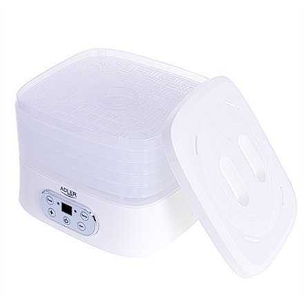 Adler Food Dehydrator AD 6658 Power 230 W, Number of trays 5, Temperature control, Integrated timer, White Adler Food Dehydrator AD 6658 Power 230 W, Number of trays 5, Temperature control, Integrated timer, White