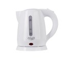 Adler Kettle AD 1272 Electric, 1600 W, 1 L, Stainless steel/Polypropylene, 360° rotational base, White Adler Kettle AD 1272 Electric, 1600 W, 1 L, Stainless steel/Polypropylene, 360° rotational base, White