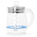 Adler Kettle AD 1299 Electric, 2200 W, 1.5 L, Glass/Stainless steel, 360° rotational base, White Adler Kettle AD 1299 Electric, 2200 W, 1.5 L, Glass/Stainless steel, 360° rotational base, White