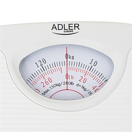 Adler Mechanical bathroom scale AD 8151w Maximum weight (capacity) 130 kg, Accuracy 1000 g, White Adler Mechanical bathroom scale AD 8151w Maximum weight (capacity) 130 kg, Accuracy 1000 g, White