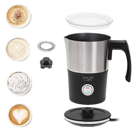 Adler Milk frother AD 4497 600 W, Black Adler Milk frother AD 4497 600 W, Black