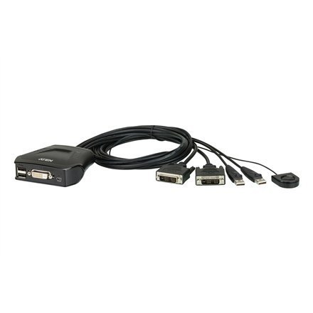 Aten 2-Port USB DVI Cable KVM Switch with Remote Port Selector Aten 2-Port USB DVI Cable KVM Switch with Remote Port Selector