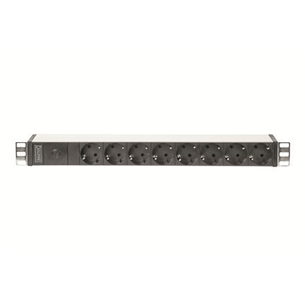 Digitus Aluminum outlet strip with pre-fuse DN-95410 Sockets quantity 8, 250 Vac, 50/60Hz, 2 m supply IEC C14 plug Digitus Aluminum outlet strip with pre-fuse DN-95410 Sockets quantity 8, 250 Vac, 50/60Hz, 2 m supply IEC C14 plug
