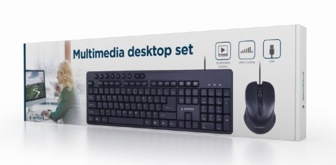 Gembird Multimedia desktop set KBS-UM-04 USB Keyboard, Wired, Mouse included, US, Black Gembird Multimedia desktop set KBS-UM-04 USB Keyboard, Wired, Mouse included, US, Black