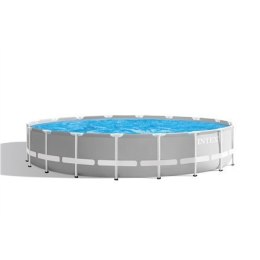 Basen Intex Prism Frame Premium Pool Set withFilter Pump, Safety Ladder, Ground Cloth, Cover Grey, Age 6+, 549x122 cm