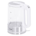 Mesko Kettle MS 1301w Electric, 1850 W, 1.7 L, Glass/Stainless steel, 360° rotational base, White Mesko Kettle MS 1301w Electric, 1850 W, 1.7 L, Glass/Stainless steel, 360° rotational base, White